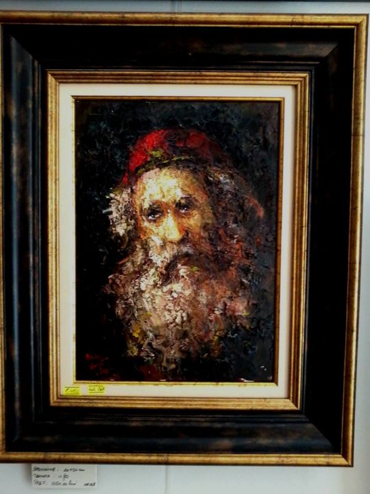 Painting titled "THE  OLD MAN" by Ciprian  Stratulat, Original Artwork