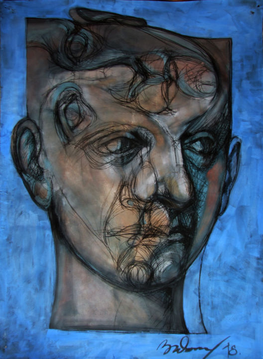 Drawing titled "insomnia.jpg" by Mihai Badesku, Original Art, Charcoal