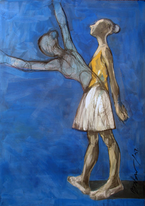 Drawing titled "balerima" by Mihai Badesku, Original Art,