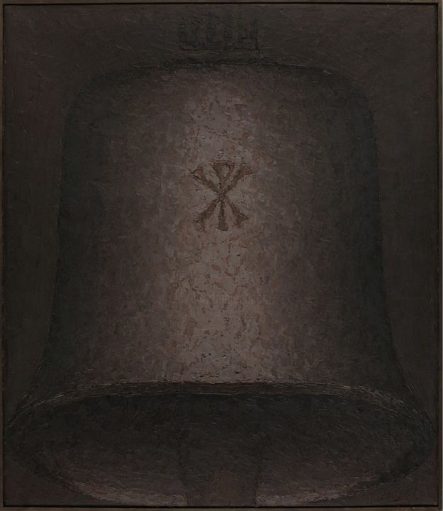 Pittura intitolato "Church Bell" da Mihai Sarbulescu, Opera d'arte originale, Olio