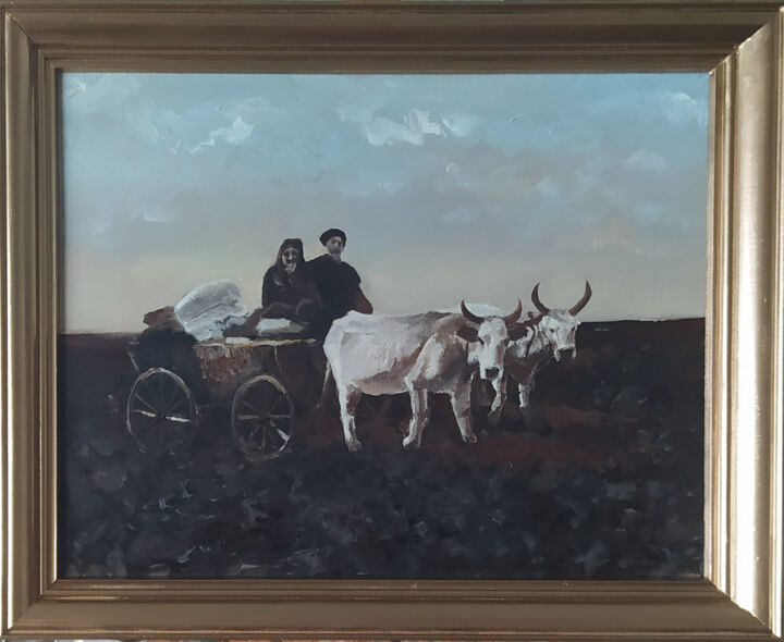 Painting titled "migrators" by Mihaila Marcel, Original Artwork, Oil