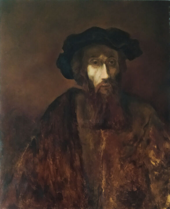 Pintura intitulada "old man" por Mihaila Marcel, Obras de arte originais, Óleo