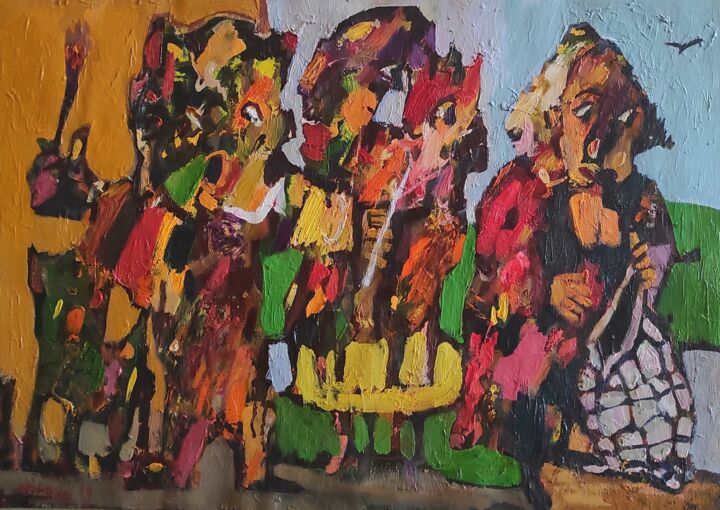 Painting titled "In love" by Mihran Manukyan, Original Artwork, Oil