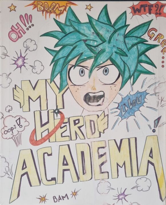 Drawing titled "M'y hero academia" by Sabrina Lacale, Original Artwork, Pencil