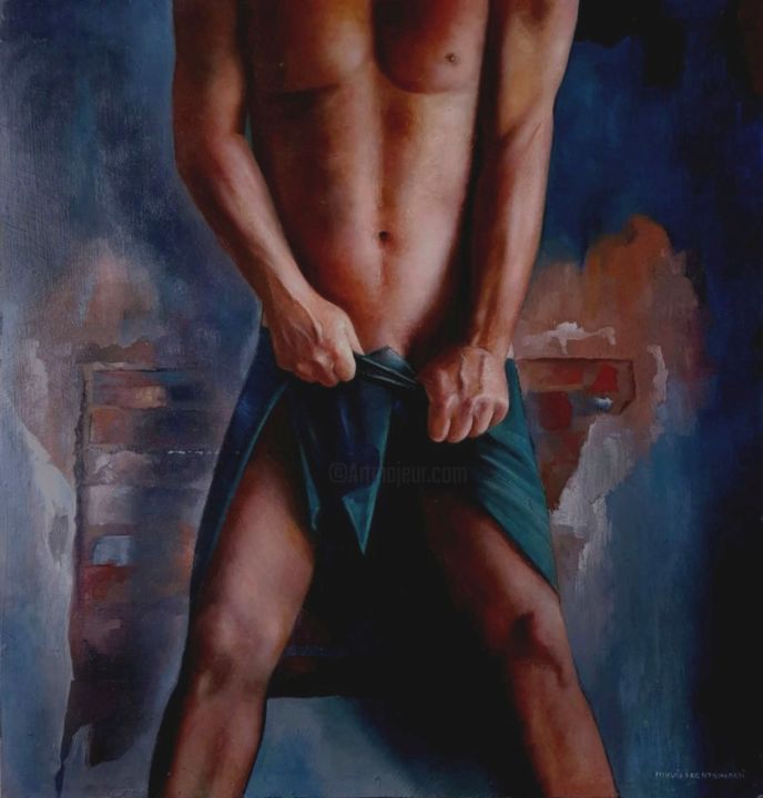 Картина под названием "Man" - Miklós Szentgyörgyi, Подлинное произведение искусства, Масло