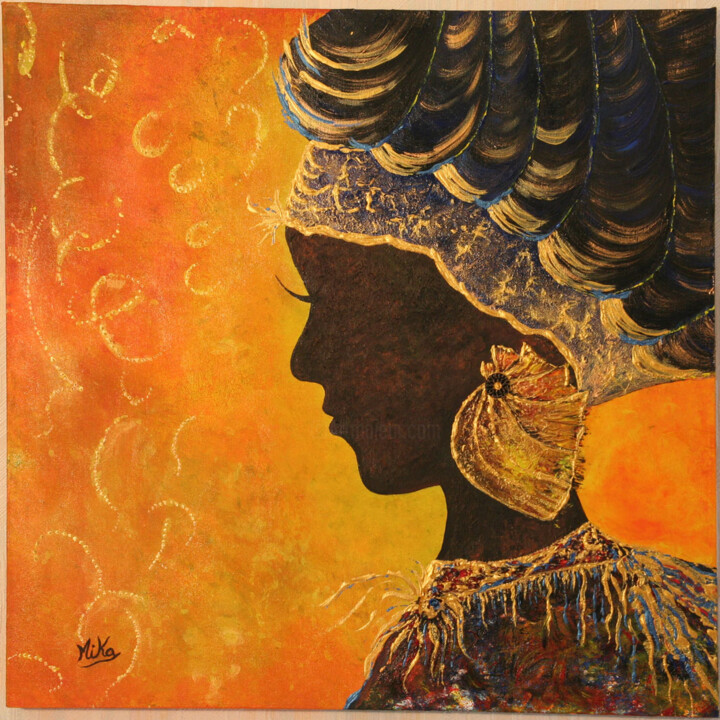 Painting titled "Africa woman" by Mika Decapignon, Original Artwork