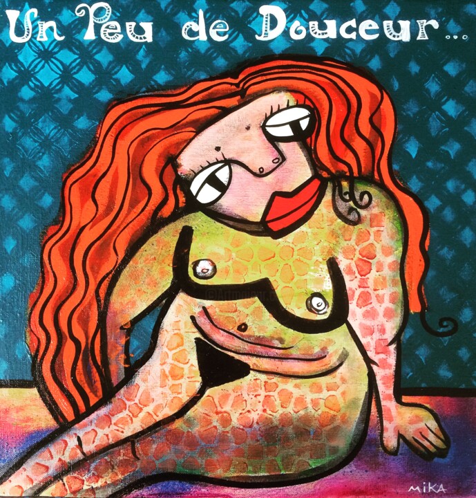Painting titled ""Un peu de douceur"" by Mika, Original Artwork, Acrylic