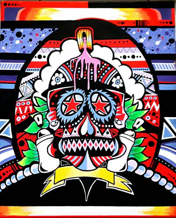 Painting titled "Mexi'graff.jpg" by Mickaël Munos, Original Artwork