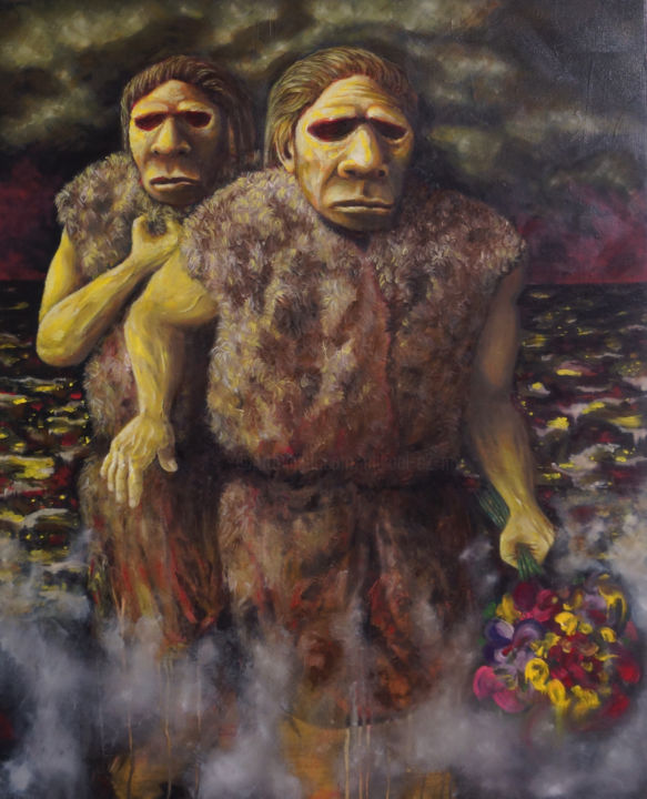 Painting titled "Denisova lovers" by Mikael Izard, Original Artwork, Oil