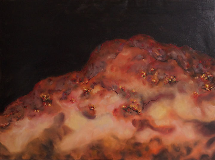 Painting titled "Sensitive hillside" by Mikael Izard, Original Artwork, Oil