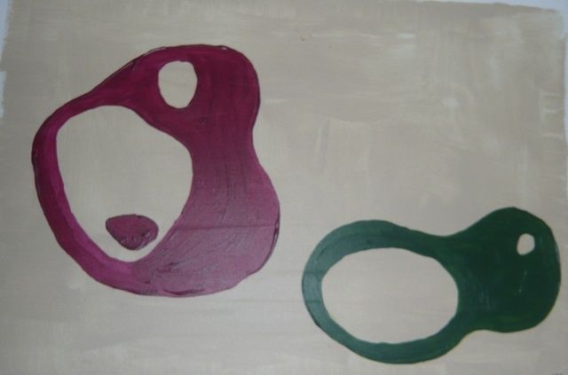 Peinture intitulée "Two paramecies" par Mikka, Œuvre d'art originale, Huile