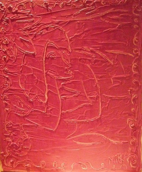Peinture intitulée "La vie en rose taga…" par Mikka, Œuvre d'art originale, Huile