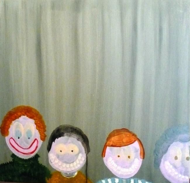 Painting titled "Happy Faces" by Mikka, Original Artwork