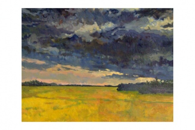 Painting titled "Canola Storm" by Mike Dendy, Original Artwork
