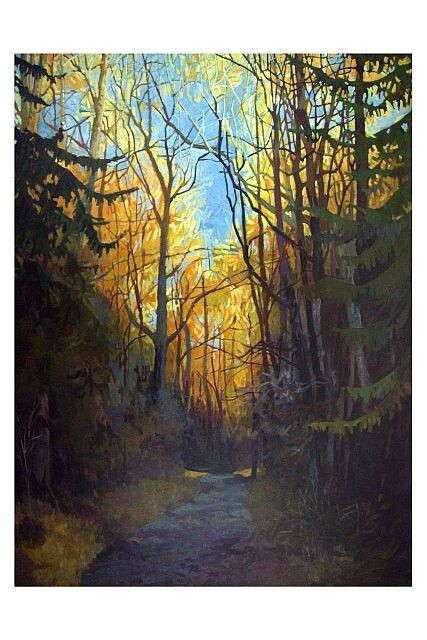 Painting titled "Forest Lawn Ravine,…" by Mike Dendy, Original Artwork