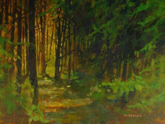Painting titled "Mountain Path" by Mike Dendy, Original Artwork, Oil