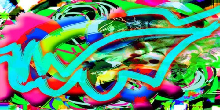 Digitale Kunst getiteld "Electric Eels" door Mike Lovric, Origineel Kunstwerk