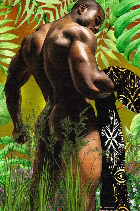 Цифровое искусство под названием "African Tribal Prin…" - Mike Redmon, Подлинное произведение искусства, Другой
