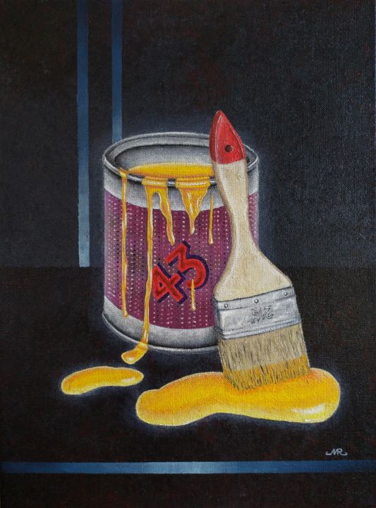 Картина под названием "Honey Enamel" - Mike Ronin, Подлинное произведение искусства, Масло