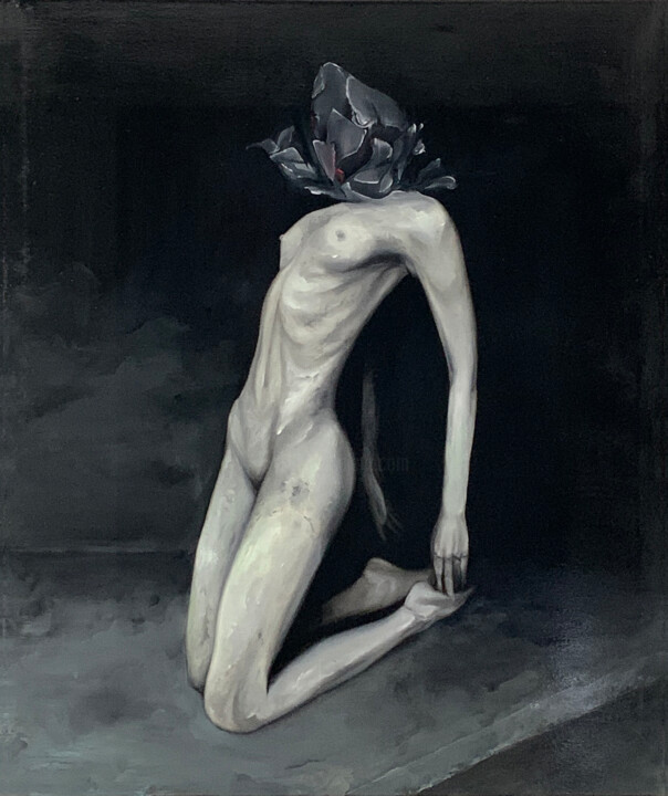 Ζωγραφική με τίτλο "Entropie II" από Mike Schönfelder, Αυθεντικά έργα τέχνης, Λάδι Τοποθετήθηκε στο Ξύλινο φορείο σκελετό