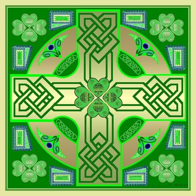 Painting titled "Celtic Clover Knot" by Mike Sexton, Original Artwork, Oil
