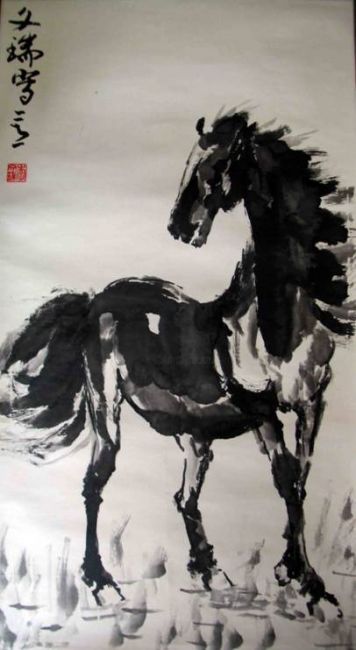Pintura titulada "horse painting" por Mike Lee, Obra de arte original