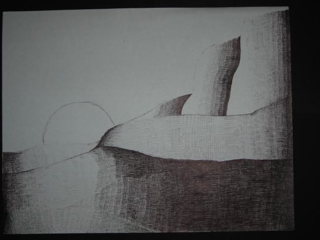 Drawing titled "Sunrise" by Mikel Nation, Original Artwork