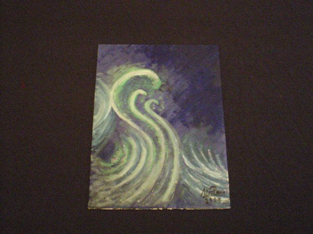 Peinture intitulée "Abstract Wave" par Michael Davis, Œuvre d'art originale, Huile