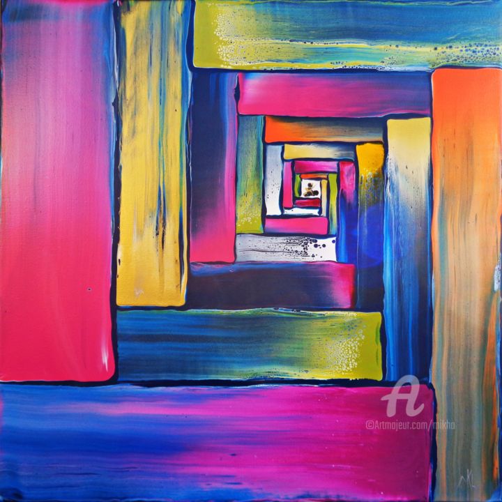 Painting titled "Stairway to..." by Mikha, Original Artwork, Acrylic