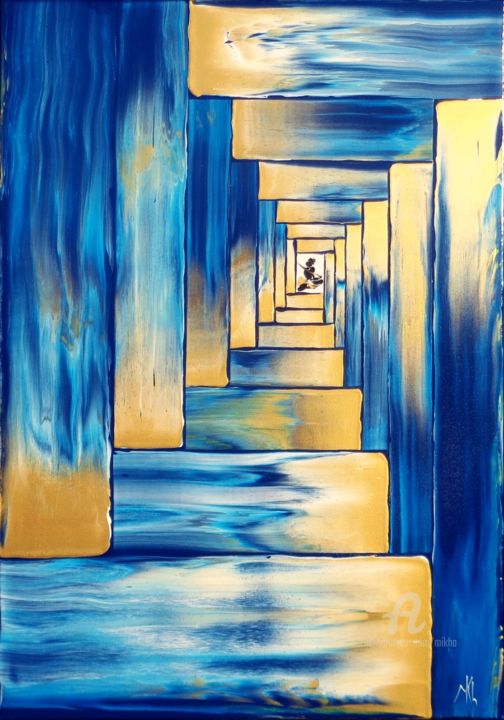 "Porte dorée (stairw…" başlıklı Tablo Mikha tarafından, Orijinal sanat, Akrilik