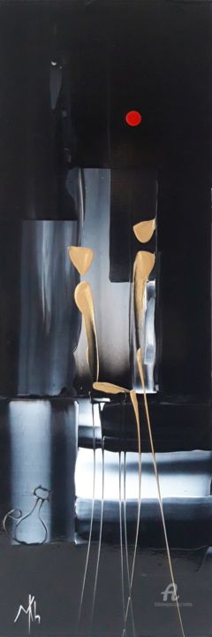 Peinture intitulée "Rencontre en clair-…" par Mikha, Œuvre d'art originale, Acrylique Monté sur Châssis en bois