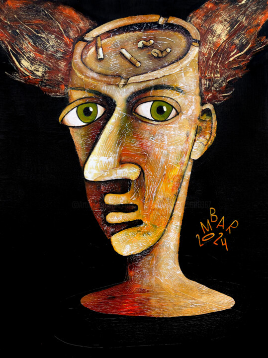 Malarstwo zatytułowany „Resentment” autorstwa Mikhail Baranovskiy, Oryginalna praca, Akryl Zamontowany na Drewniana rama nos…
