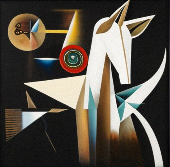 Цифровое искусство под названием "Horse abstraction13" - Mikhail Deshuk, Подлинное произведение искусства, Цифровая живопись
