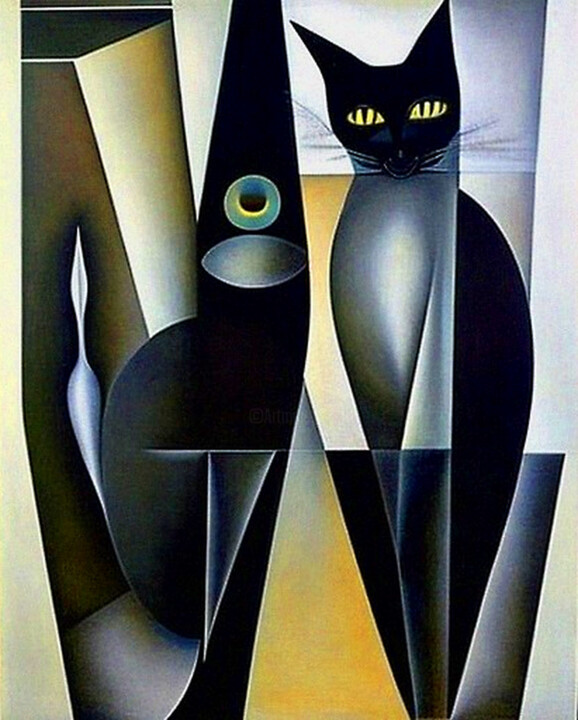 Цифровое искусство под названием "Abstract Cats3" - Mikhail Deshuk, Подлинное произведение искусства, Цифровая живопись