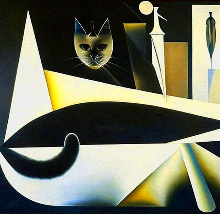 Digital Arts με τίτλο "Abstract Cats9" από Mikhail Deshuk, Αυθεντικά έργα τέχνης, Ψηφιακή ζωγραφική