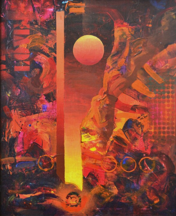 Pintura titulada "Красный октябрь" por Mikhail Mantulin, Obra de arte original, Oleo
