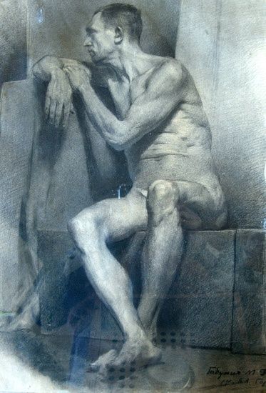 Dibujo titulada ""Nude"" por Mikhail Gabunia, Obra de arte original, Otro