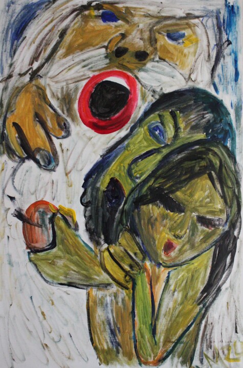 Malerei mit dem Titel "Sin" von Mikhey Chikov, Original-Kunstwerk, Acryl