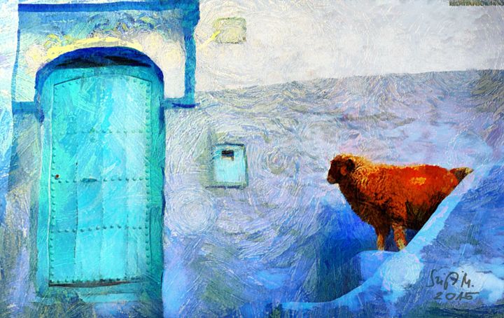 Painting titled "Homwarde" by Miklos Szigeti, Original Art, Acrylic