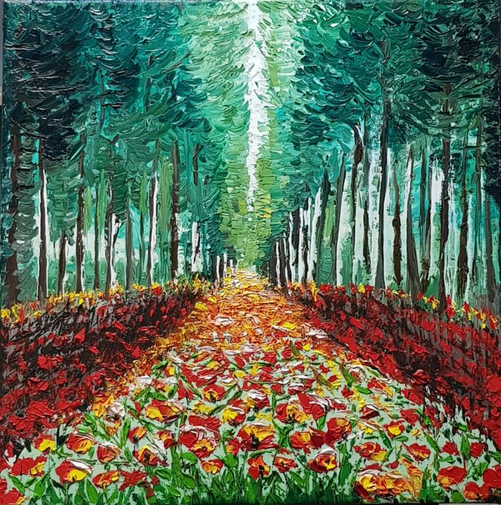 Painting titled "Belarus" by Liudmila Bergès, Original Artwork, Oil