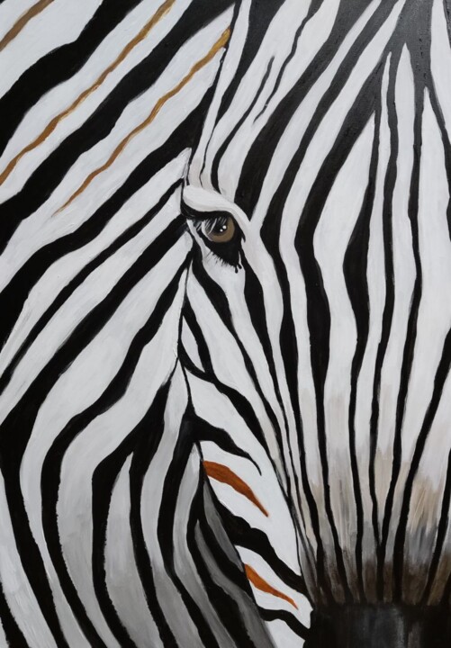 Painting titled "Zebra" by Mila Molchanova, Original Artwork, Acrylic