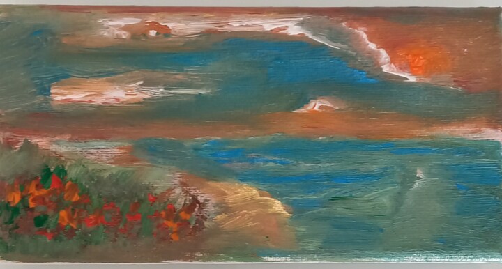 Картина под названием "Лето море" - Mila Smagliy, Подлинное произведение искусства, Масло