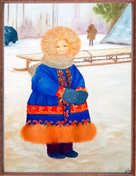 Painting titled "Север, наш дом родн…" by Oksana Mufteeva, Original Artwork, Oil