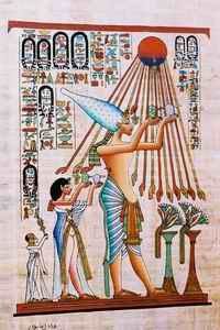Pintura intitulada "Akhenaton, Nefartar…" por Milad Hanna, Obras de arte originais, Óleo