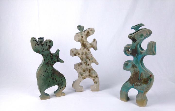 Sculpture titled "VASES" by Milan Rakic, Original Artwork, Ceramics