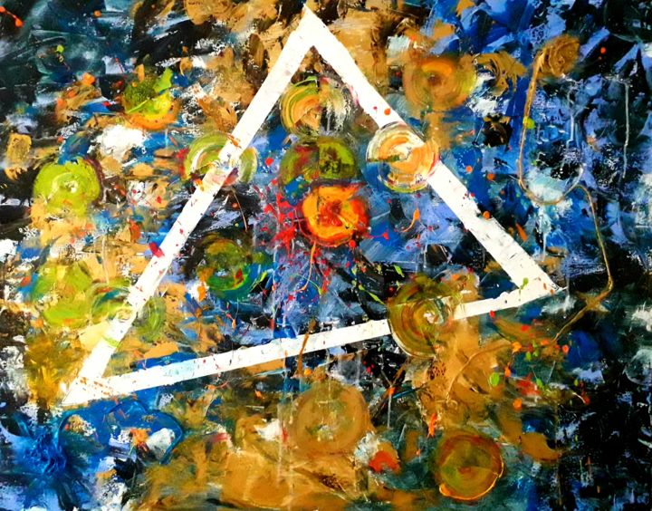 Peinture intitulée "Atom" par Bliss'Art, Œuvre d'art originale, Acrylique