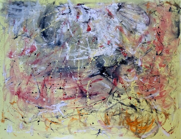 Painting titled "Abstraction 2" by Milan Vamosi, Original Artwork, Oil