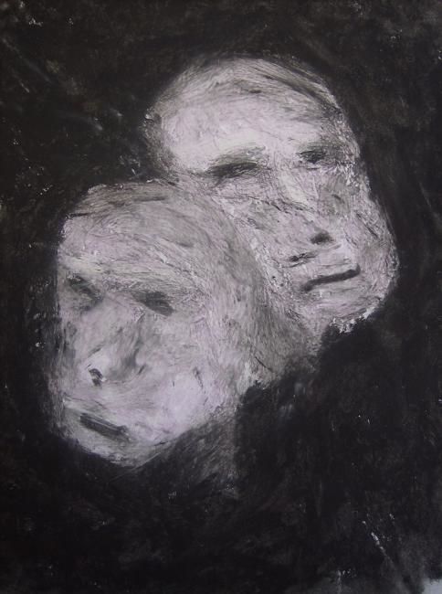 Drawing titled "Faces" by Mi Lan, Original Artwork, Other