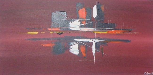 Painting titled "Building" by Sandra Milanese, Original Artwork