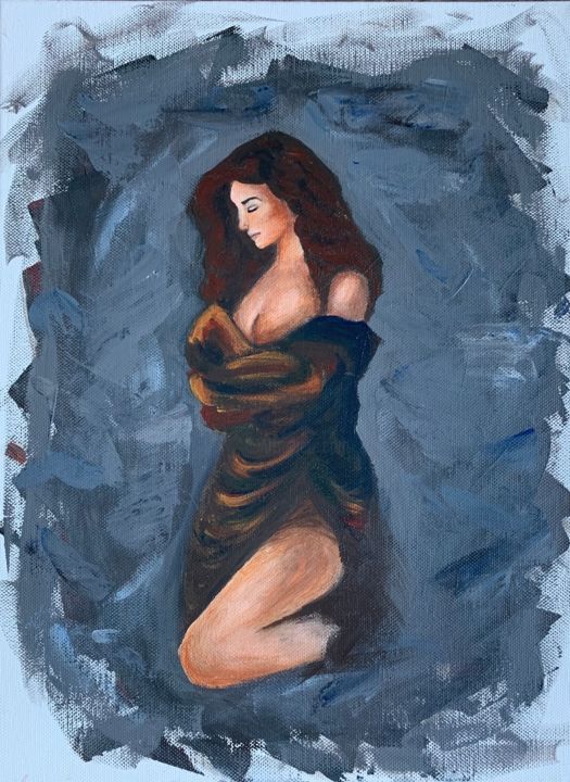 Schilderij getiteld "Vrouw" door Milaoriginals, Origineel Kunstwerk, Acryl